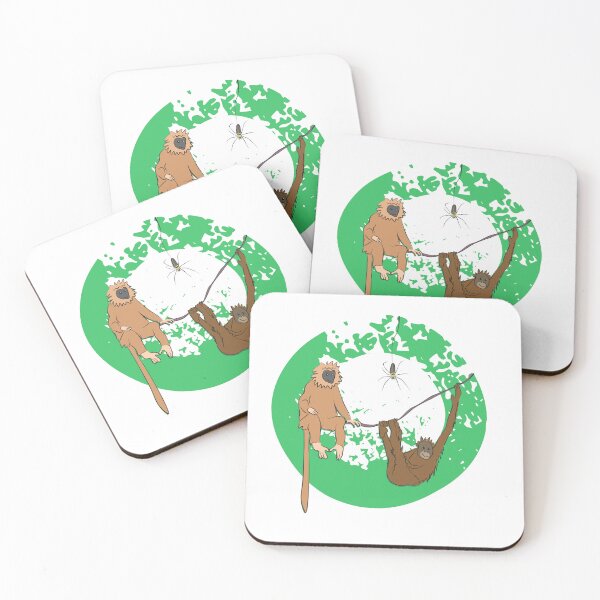 Item preview, Hanging Out Together | Monkey Friends and Spider Illustration designed and sold by ArtdeGwo.