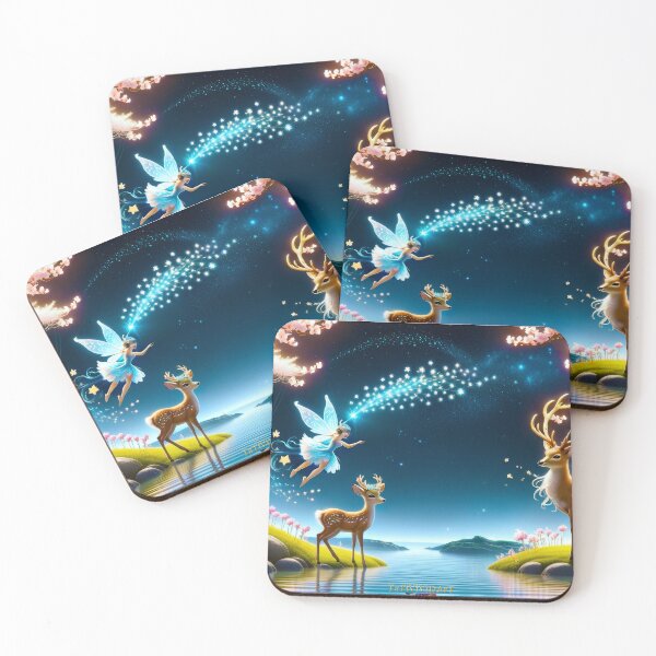 Item preview, Deer Family At Night Mug designed and sold by vivid wall art photo.