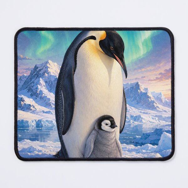 Item preview, Emperor Penguin and Chick Under Aurora designed and sold by Pixel Junkies Studio.