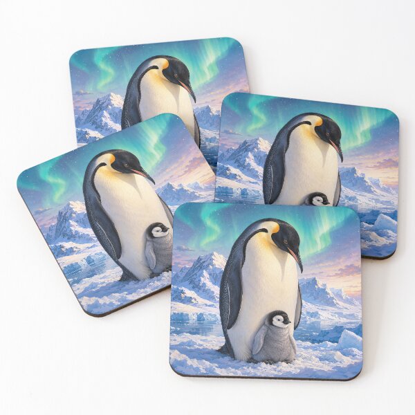 Item preview, Emperor Penguin and Chick Under Aurora designed and sold by Pixel Junkies Studio.