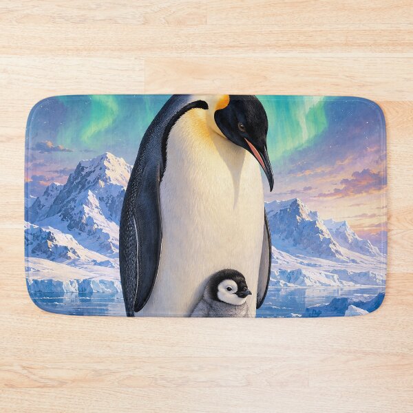 Item preview, Emperor Penguin and Chick Under Aurora designed and sold by Pixel Junkies Studio.