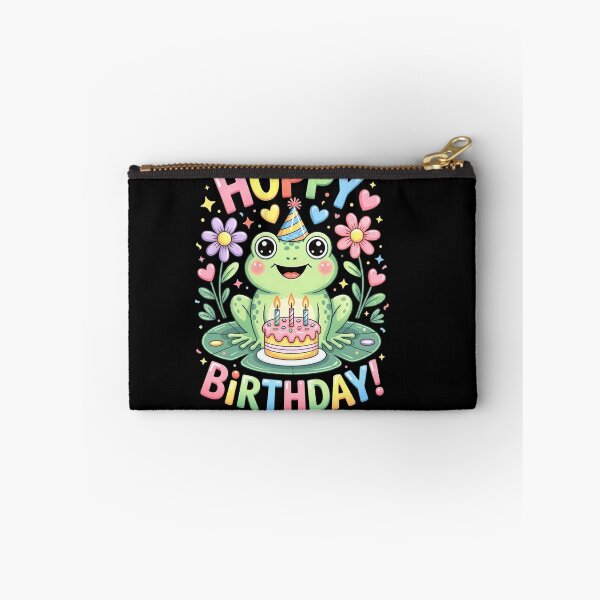 Item preview, Hoppy Birthday Cute Frog Birthday Party Cartoon Celebration Art designed and sold by MiALopezArt.