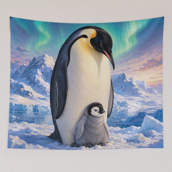 Item preview, Emperor Penguin and Chick Under Aurora designed and sold by Pixel Junkies Studio.
