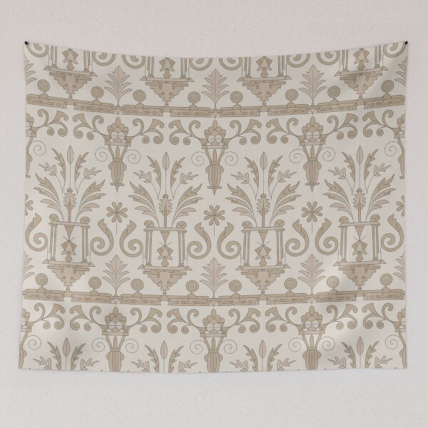Item preview, Elegant Neoclassical Urn Pattern | Beige Classical Scroll Seamless Repeat designed and sold by Midnight Veil Designs.