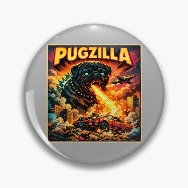 Item preview, Retro Pugzilla Cute Pug Funny Youth Life from Dad Mom Meme_2 designed and sold by GreggRoss.