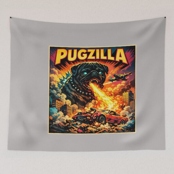 Item preview, Retro Pugzilla Cute Pug Funny Youth Life from Dad Mom Meme_2 designed and sold by GreggRoss.