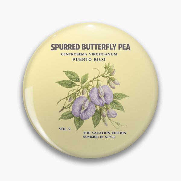 Item preview, Puerto Rico Spurred Butterfly Pea Vintage Botanical Flower Art designed and sold by creatingmouseshop.