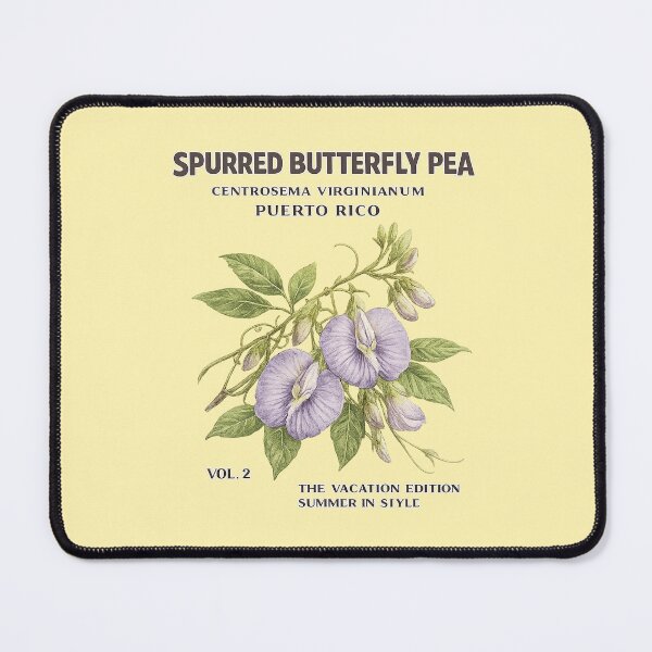 Item preview, Puerto Rico Spurred Butterfly Pea Vintage Botanical Flower Art designed and sold by creatingmouseshop.