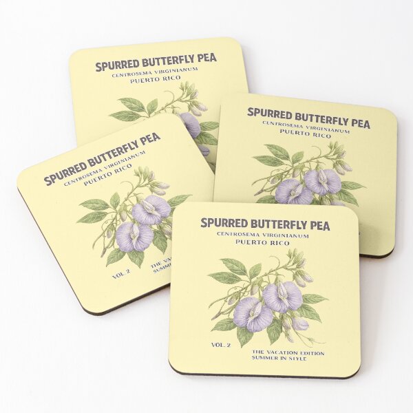 Item preview, Puerto Rico Spurred Butterfly Pea Vintage Botanical Flower Art designed and sold by creatingmouseshop.