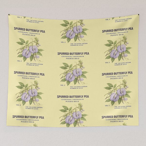 Item preview, Puerto Rico Spurred Butterfly Pea Vintage Botanical Flower Art designed and sold by creatingmouseshop.