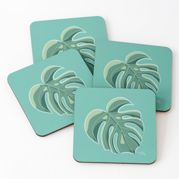 Item preview, Sully's Big Monstera Leaf on Turquoise designed and sold by Scarlet Moody.