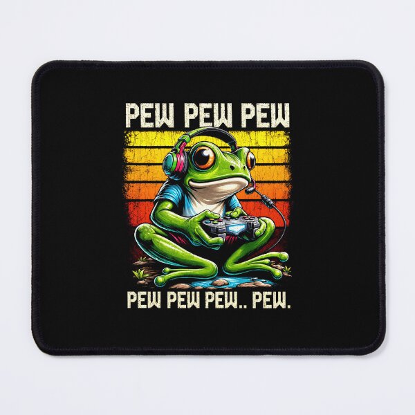 Item preview, Pew Pew Pew Funny Gamer Frog Retro Gaming Cartoon Artwork designed and sold by MiALopezArt.
