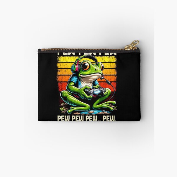 Item preview, Pew Pew Pew Funny Gamer Frog Retro Gaming Cartoon Artwork designed and sold by MiALopezArt.