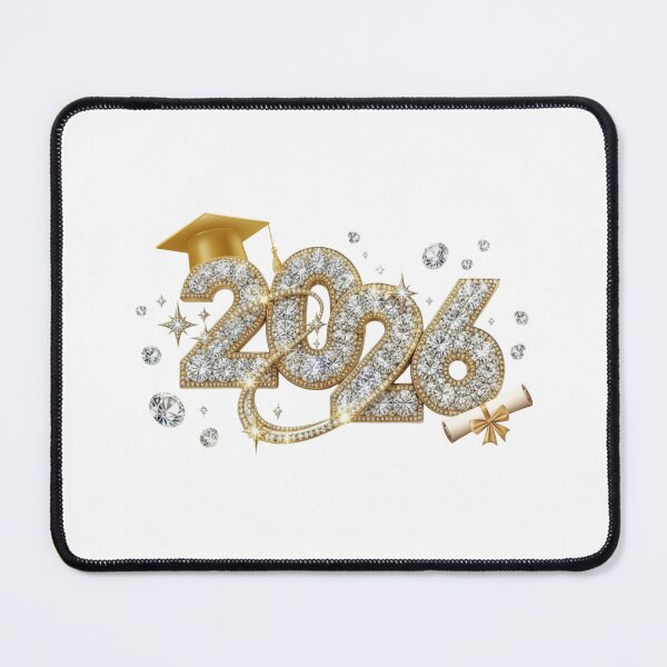 Item preview, Graduate 2026 (Offset) with Diamond Embellishment, Stars & Gold Graduation Hat designed and sold by jeweleddesigns.