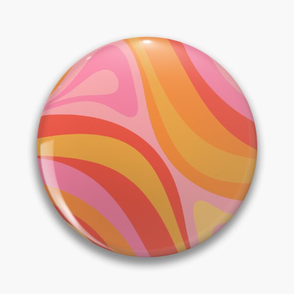 Artikelvorschau, New Groove Retro Wirbelmuster Abstraktes Muster Rosa Orange Gelb entworfen und verkauft von kierkegaard.