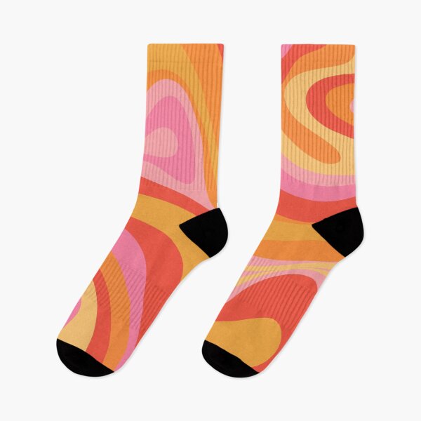 Item preview, New Groove Retro Swirl Abstract Pattern Pink Orange Yellow designed and sold by kierkegaard.