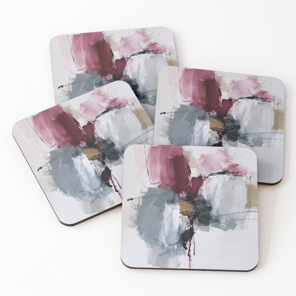 Item preview, Pink Burgundy Geometric Abstract - Textured Red Palette No.12 designed and sold by SlowRegardArt.