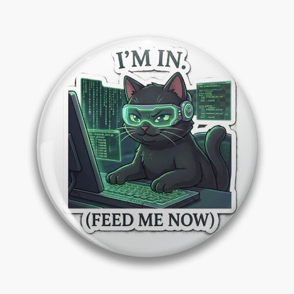 Item preview, I'M IN Cyberpunk Hacker Cat Sticker - Funny Gamer & Tech Decal designed and sold by OrbitArcade.