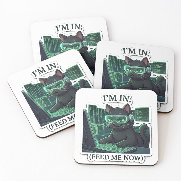 Item preview, I'M IN Cyberpunk Hacker Cat Sticker - Funny Gamer & Tech Decal designed and sold by OrbitArcade.