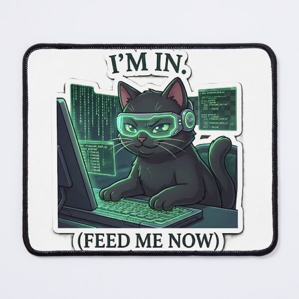 Item preview, I'M IN Cyberpunk Hacker Cat Sticker - Funny Gamer & Tech Decal designed and sold by OrbitArcade.