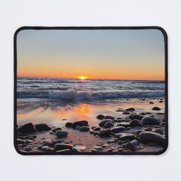 Item preview, Rocky Orange Sunset Over Lake Michigan designed and sold by MinaBohl.
