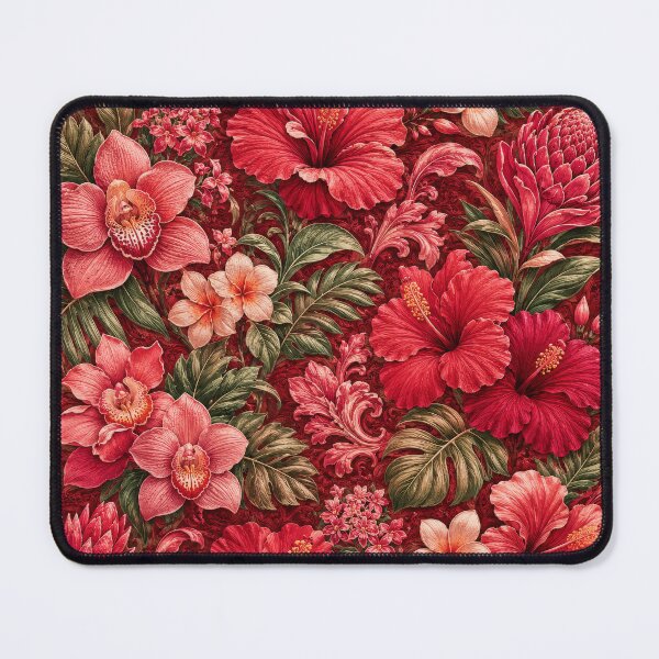 Item preview, Vintage Tropical Crimson Botanical Maximalist Pattern designed and sold by scicilysimonee.
