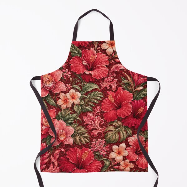 Artikelvorschau, Vintage Tropical Crimson Botanical Maximalist Pattern entworfen und verkauft von scicilysimonee.
