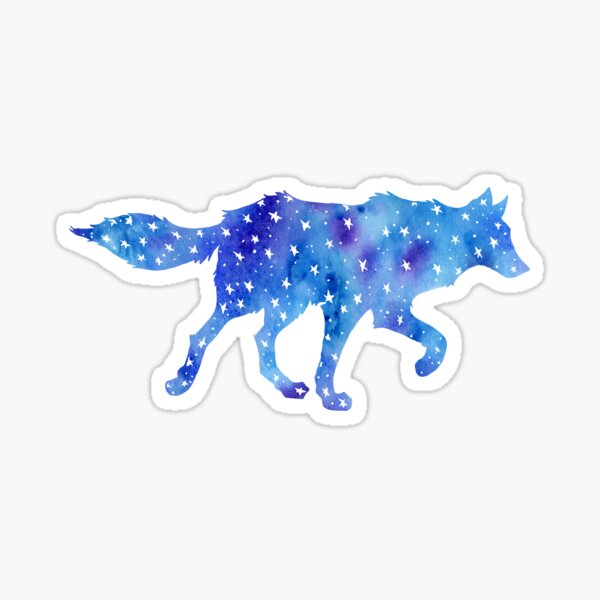 Galaxy Star Wolf Watercolor Sticker