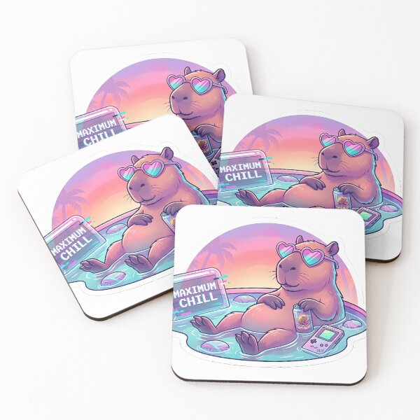 Item preview, Vaporwave Capybara - Maximum Chill Retro Gaming Sticker designed and sold by OrbitArcade.