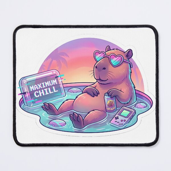 Item preview, Vaporwave Capybara - Maximum Chill Retro Gaming Sticker designed and sold by OrbitArcade.