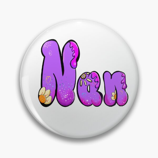 Item preview, Nan Name Sticker - Purple Bubble Drip Floral Art designed and sold by Artonmytee.
