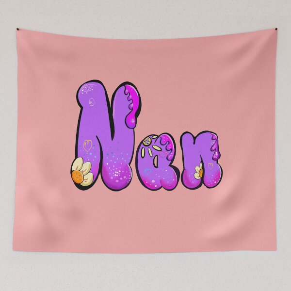 Item preview, Nan Name Sticker - Purple Bubble Drip Floral Art designed and sold by Artonmytee.