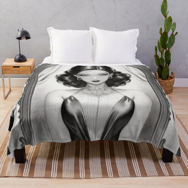 Item preview, Monochromatic Beauty Of Eilis von Hohenstein In Silk Timeless AI Concept Art by Xzendor7 designed and sold by Xzendor7 Digital Art Creations.