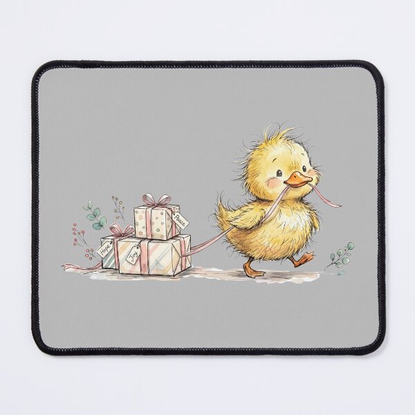 Item preview, Cute Fluffy Yellow Duckling Pulling Hope Joy Peace Christmas Gifts Art designed and sold by BreezifyDesignStudio.