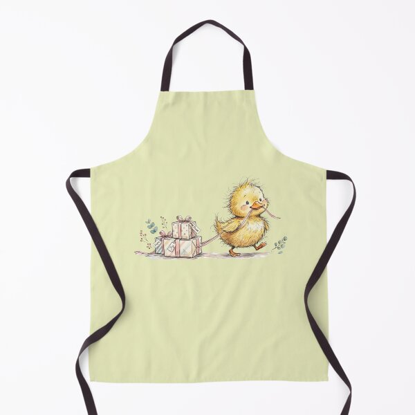 Item preview, Cute Fluffy Yellow Duckling Pulling Hope Joy Peace Christmas Gifts Art designed and sold by BreezifyDesignStudio.