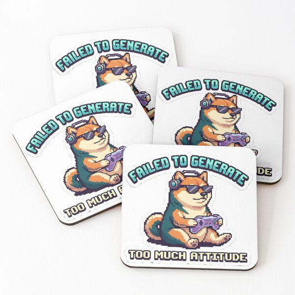 Item preview, Failed to Generate - Too Much Attitude Pixel Shiba Gamer designed and sold by OrbitArcade.