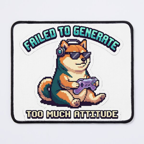 Item preview, Failed to Generate - Too Much Attitude Pixel Shiba Gamer designed and sold by OrbitArcade.