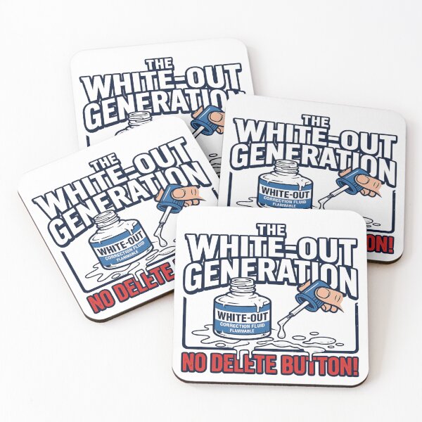 Item preview, The White-Out Generation - No Delete Button | Retro Office Humour designed and sold by WisdomInColor.