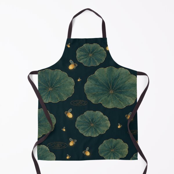 Item preview, Lotus Leaf & Fireflies Night — Korean Tanghwa Watercolor Pattern designed and sold by lita-lilith.