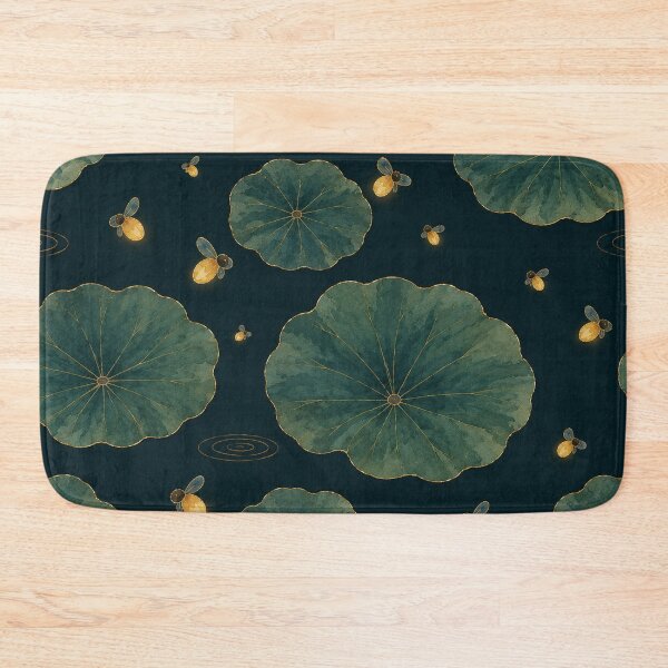 Item preview, Lotus Leaf & Fireflies Night — Korean Tanghwa Watercolor Pattern designed and sold by lita-lilith.
