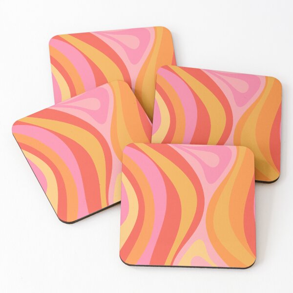 Item preview, Wavy New Groove Retro Swirl Abstract Pattern in Pink, Orange, and Yellow Tones designed and sold by kierkegaard.