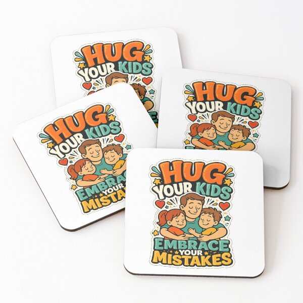 Item preview, Hug Your Kids Embrace Mistakes Dad Family Art designed and sold by Cartoon Catacombs.