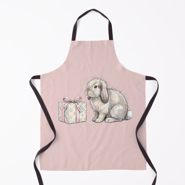 Item preview, Fluffy White Christmas Bunny Rabbit with Merry Xmas Gift Watercolor designed and sold by BreezifyDesignStudio.