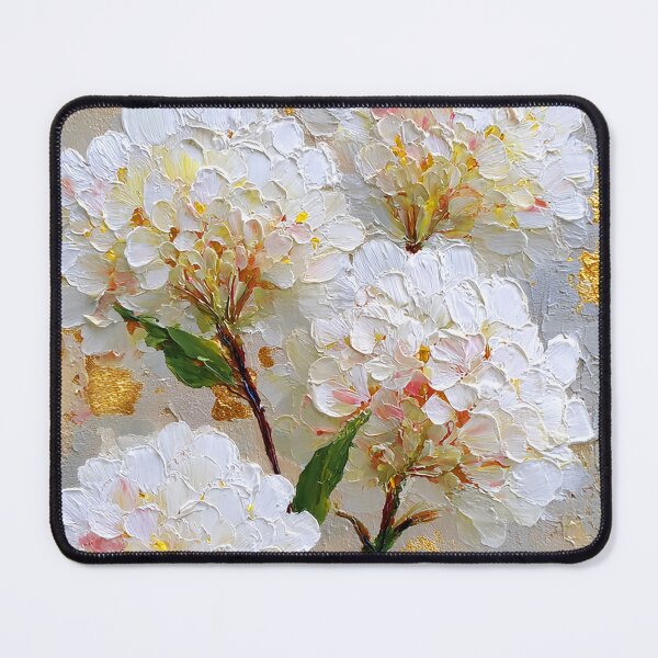 Item preview, White Hydrangea Flowers With Golden Accents Impressionist Style designed and sold by DEC02.