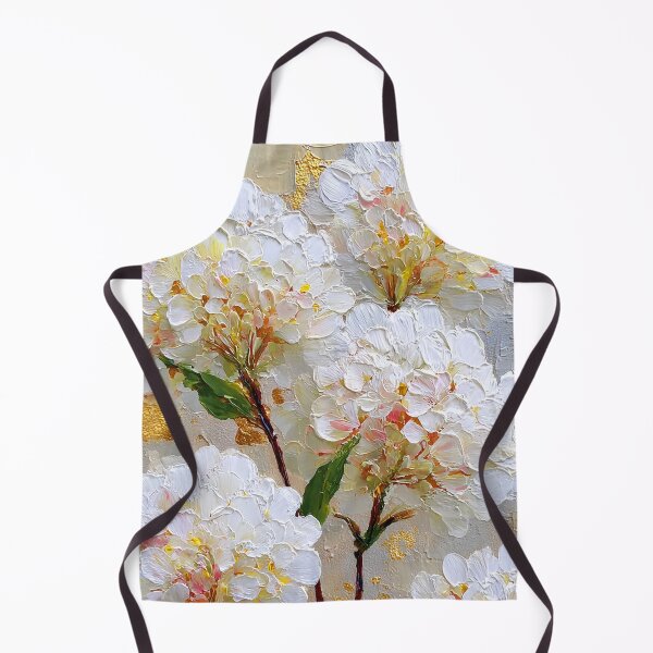 Item preview, White Hydrangea Flowers With Golden Accents Impressionist Style designed and sold by DEC02.