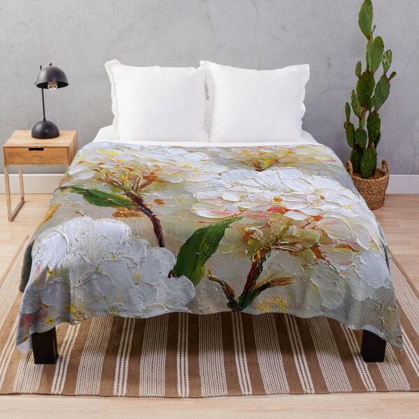 Item preview, White Hydrangea Flowers With Golden Accents Impressionist Style designed and sold by DEC02.