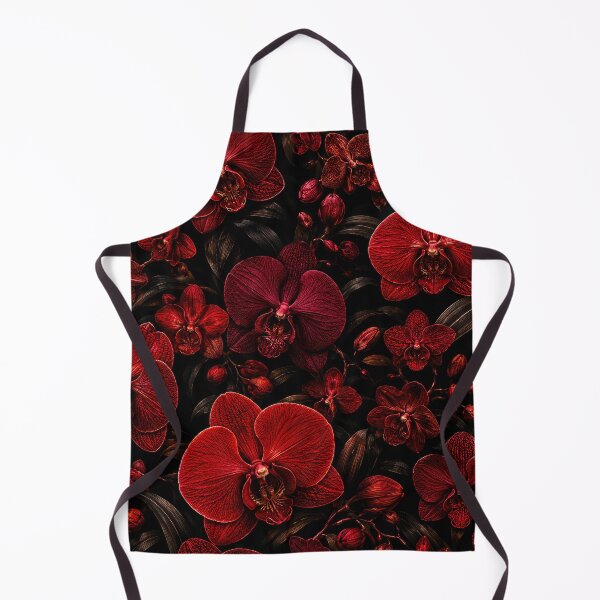 Item preview, Red Orchid Garden Glow on Black designed and sold by scicilysimonee.