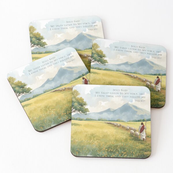 Item preview, Jesus Sheep Bible Verse Art designed and sold by DownThePath.