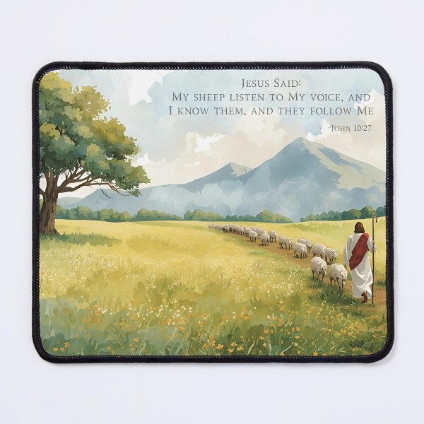 Item preview, Jesus Sheep Bible Verse Art designed and sold by DownThePath.