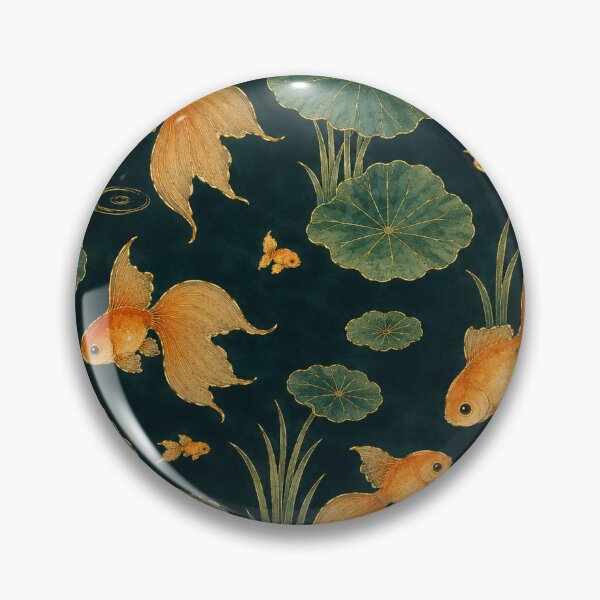 Item preview, Lotus Pond Goldfish Night — Korean Watercolor Seamless Pattern designed and sold by lita-lilith.